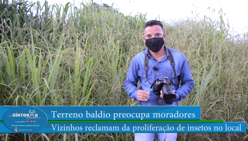 Terreno baldio preocupa moradores da Avenida Rondônia em Monte Negro, a proliferação de insetos no local tem aumentado.